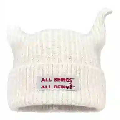 恩僾德 可爱搞怪触角针织保暖百搭显脸小护耳 聚酯纤维 绒线帽 男女同款情侣款