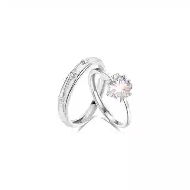 【纯银999 | 爆闪】 凤祥囍事 老凤祥 经典百搭小众设计简约精致爱意满满学生日常轻奢甜蜜高级感开口可调节 足银 戒指一对 男女同款情侣款