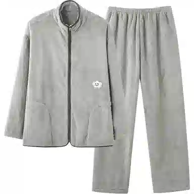 莫代尔 冬季珊瑚绒男士加绒加厚冬天法兰绒简便家居服秋冬款睡衣套装 男款