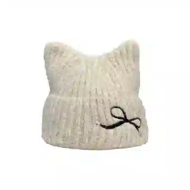 恩僾德 猫耳朵针织帽子韩版可爱减龄滑雪小众百搭显脸小保暖 聚酯纤维 绒线帽 男女同款情侣款