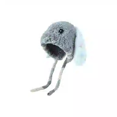 恩僾德 保暖可爱大眼萌兔毛绒护耳甜美大头围显脸小 聚酯纤维 帽子 男女同款情侣款