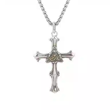 尚先生 黑白朋克十字架 合金 项链 男女同款情侣款