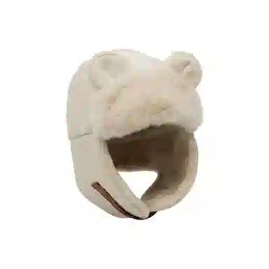 恩僾德 小熊耳朵可爱毛绒加厚骑车保暖防寒帽子护耳 聚酯纤维 雷锋帽 男女同款情侣款