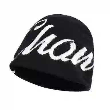 艾佳微 日常通勤户外登山运动徒步旅游美式针织字母保暖护耳大头围显脸 棉 帽子 男女同款情侣款