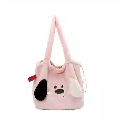 伊曼家 可爱大耳朵狗包包立体耳朵设计 毛毛 托特包单肩包 女款 白色/粉色/蓝色