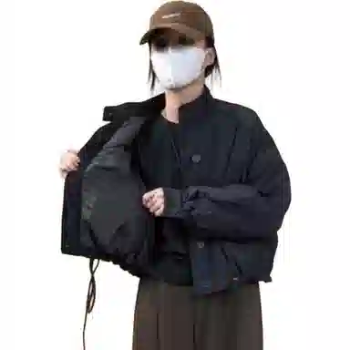 邦固依品 夹棉立领外套女秋冬款小个子宽松休闲保暖夹克棉衣棉服 女款