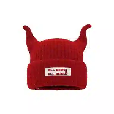 恩僾德 可爱搞怪触角针织保暖百搭显脸小护耳 聚酯纤维 绒线帽 男女同款情侣款