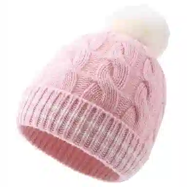 红豆 品牌毛球可爱甜美护耳防寒针织 羔羊毛 绒线帽 男女同款情侣款