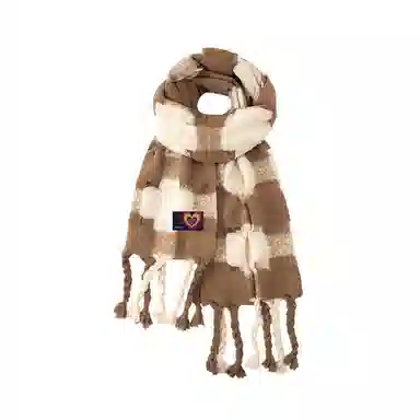 红豆 温暖柔软时尚百搭礼盒装 定制卡片代写 涤纶 绒线围巾 男女同款情侣款