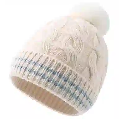 红豆 品牌毛球可爱甜美护耳防寒针织 羔羊毛 绒线帽 男女同款情侣款