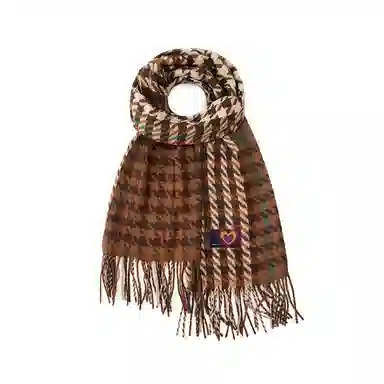 红豆 经典百搭时尚大方品质舒适礼盒装 定制卡片代写 涤纶 绒线围巾 男女同款情侣款