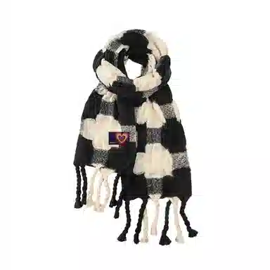 红豆 温暖柔软时尚百搭礼盒装 定制卡片代写 涤纶 绒线围巾 男女同款情侣款