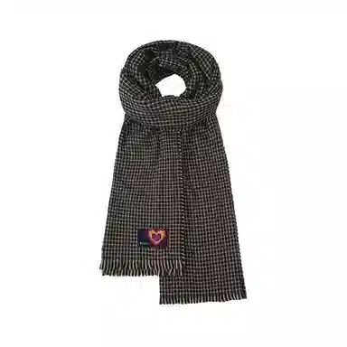 红豆 时尚经典格子图案优雅百搭 涤纶 绒线围巾 男女同款情侣款