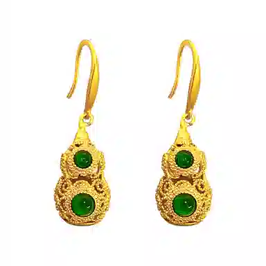 韵系 新中式镂空葫芦 铜镀金 耳环 女款