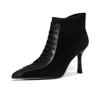 JIUXINGDAO Cross-Tie Ankle Boots
