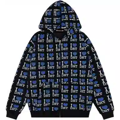 BrandName Heart Letter Print Hoodie