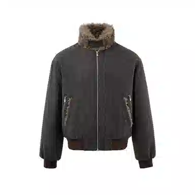 BENMYSHOWER Wool Collar Padded Coat