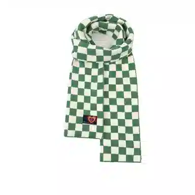 红豆 复古经典棋盘格百搭柔软 涤纶 绒线围巾 男女同款情侣款