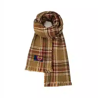 红豆 复古格子温暖休闲百搭礼盒装 定制卡片代写 涤纶 绒线围巾 男女同款情侣款