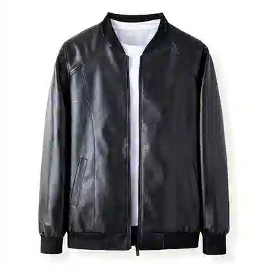 卡丹狄诺 男士皮夹克秋冬季经典棒球领时尚有型机车外套男休闲薄款中年单皮衣 男款