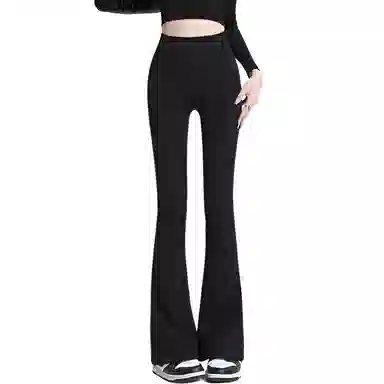 二三二三 微喇高腰显瘦提臀鲨鱼裤舒适透气亲肤柔软收腹束腰休闲裤瑜伽骑行户外打底裤时尚百搭压力裤保暖健身塑造曲线塑身裤 女款