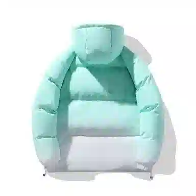 洋气先生 洋气潮牌美式复古基础高颜值渐变设计日常防风保暖抗寒舒适柔软宽松面包服连帽户外通勤无性别主义拉链长袖外套棉服 男女同款