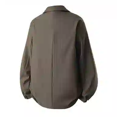 左岸 日系复古休闲西服外套高级感春秋季肌理感条纹褶皱年轻痞帅轻熟风西装 男款