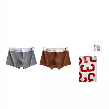 二三二三 纯色字母腰带舒适柔软短裤简约中腰透气亲肤无痕贴身裤日常通勤跑步爬山健身骑行平角内裤 男款