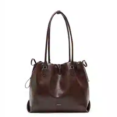 JONBAG Pleated Tote Bag Brown