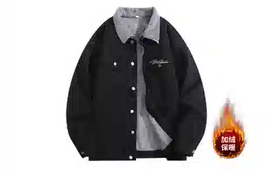 大卫贝肯 美式嘻哈高街水洗复古做旧日系基础款简约高级感工装大口袋休闲百搭宽松翻领加厚保暖牛仔外套 男女同款