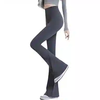 二三二三 微喇高腰显瘦提臀鲨鱼裤舒适透气亲肤柔软收腹束腰休闲裤瑜伽骑行户外打底裤时尚百搭压力裤保暖健身塑造曲线塑身裤 女款