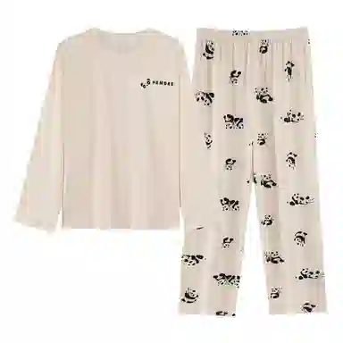 莫代尔 秋冬舒适经典轻盈透气宽松亲肤慵懒百搭家居服可外穿睡衣套装 女款