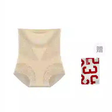 二三二三 法式蕾丝高腰收腹提臀内裤舒适柔软透气不夹臀短裤防卷边产后翘臀收胯塑形塑腰无痕塑身裤 女款