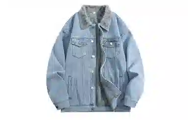 大卫贝肯 美式嘻哈高街水洗复古做旧日系基础款简约高级感工装大口袋休闲百搭宽松翻领加厚保暖牛仔外套 男女同款