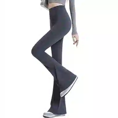 二三二三 微喇高腰显瘦提臀鲨鱼裤舒适透气亲肤柔软收腹束腰休闲裤瑜伽骑行户外打底裤时尚百搭压力裤保暖健身塑造曲线塑身裤 女款