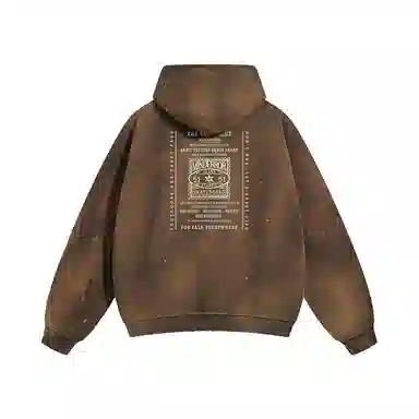 MIND ERROR Vintage Stamp Print Pullover Sweatshirt