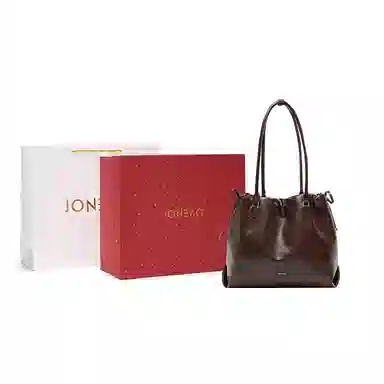 JONBAG Pleated Tote Bag Brown