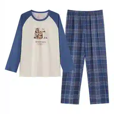 莫代尔 秋冬舒适经典少女感宽松亲肤慵懒家居服可外穿睡衣套装 女款