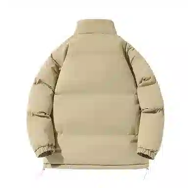 棉基因 冬季纯色高领无帽翻领优质棉棒球服保暖高个小个子日系男简约潮流夹棉袄子美式高街工装风青少年职场通勤学院风棉衣外套 男女同款