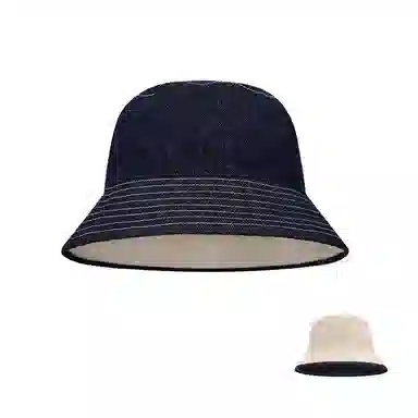 朵澜 日系复古牛仔双面戴休闲百搭遮阳防晒盆帽 腈纶 渔夫帽 女款