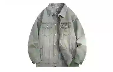 大卫贝肯 美式嘻哈高街水洗复古做旧日系基础款简约高级感工装大口袋休闲百搭宽松翻领加厚保暖牛仔外套 男女同款