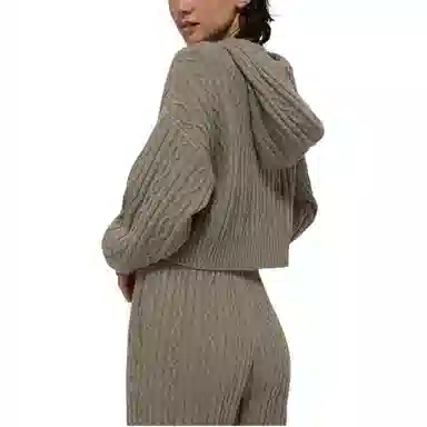 alo yoga Hoodie Knit Pullover Athletic Heather Grey