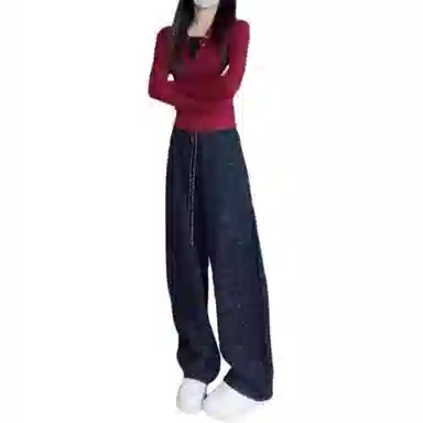 邦固依品 大码女装香蕉运动裤卫裤春秋款宽松垂感直筒阔腿裤子潮休闲裤 女款