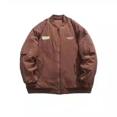 沐诚阳译 美式复古工装加厚飞行员飞行服棒球棉服情侣宽松冬季外套夹克 男女同款