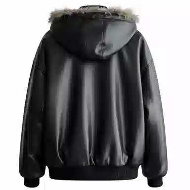HUANQIU Retro Lettered Shearling Jacket