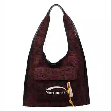 捷朗仕 秋冬季流行豹纹通勤百搭休闲托特包 麂皮 单肩包 女款 棕色/酒红色/绿色/黄棕色