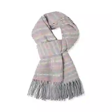 红豆 温暖时尚经典格子舒适柔软礼盒装 定制卡片代写 涤纶 绒线围巾 男女同款情侣款