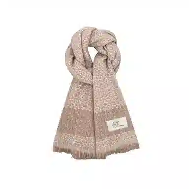 恩僾德 高级氛围感盐系蓝色小熊保暖护颈加厚 聚酯纤维 绒线围巾 男女同款情侣款