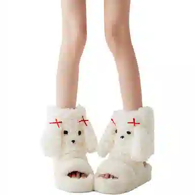 Mian Zhishi Cute Plush Dog Y2K Socks