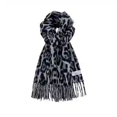 恩僾德 甜酷复古豹纹保暖百搭 涤纶 绒线围巾 男女同款情侣款